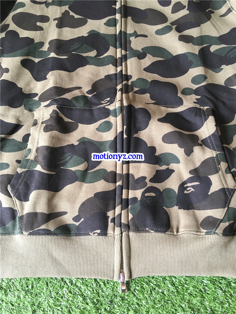 A Bathing Ape Shark Hoodies Green Camo